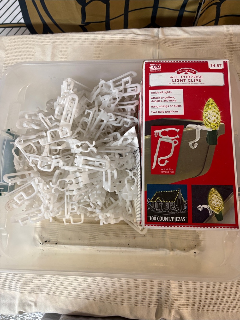All-Purpose White Light Clips for Holiday Lights - (2) Boxes 100 Count Each plus